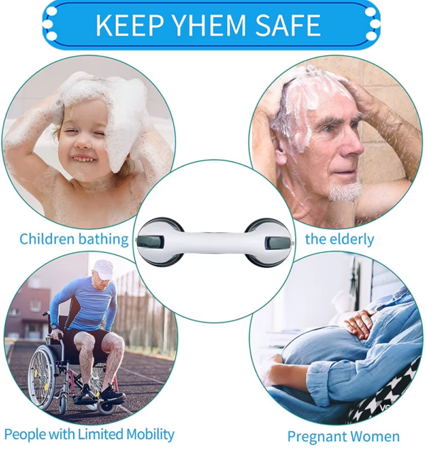 New Shower Handle Grab Bars Ultra Grip Dual Locking Safety Suction Cups Helping Handle anti Slip Support for Toilet Bathroom - Image 7