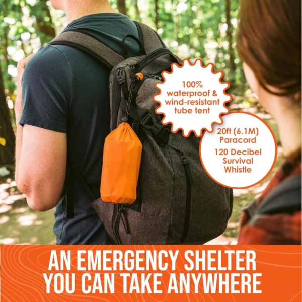 Life Tent Emergency Survival Shelter 2 Person Emergency Tent 2.4*1.5M Survival Tent Emergency Shelter with Whistle & Paracord - Image 6