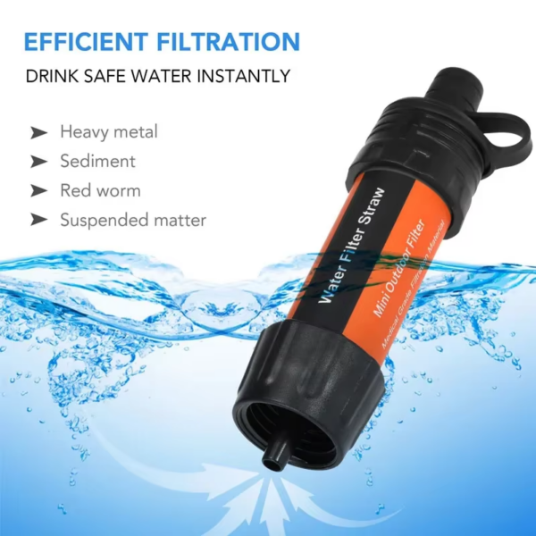 Outdoor Water Filter Straw Portable Water Purifier Survival Emergency Drinking Purifier Camping Hiking Backpacking Emergency - Image 3