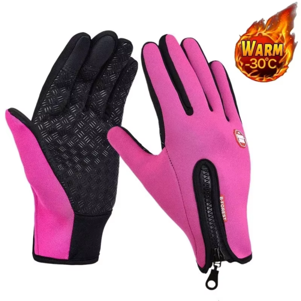Winter Gloves for Men Waterproof Windproof Cold Gloves Snowboard Motorcycle Riding Driving Warm Touchscreen Zipper Glove - Image 8