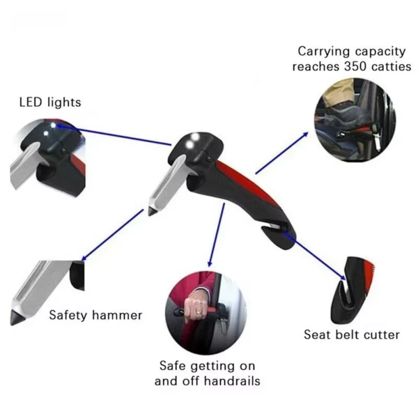 New Stylish 4 in 1 Vehicle Support Handles Car Assist Support Handle Multi-Function Safety Door Aider Handles Bar - Image 4