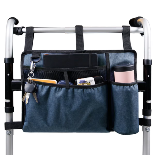 Walker Bag Basket with Cup Holder Suit for Adult Folding Walkers Seniors, Elderly, Handicap Carry Storage Pouch Organizer