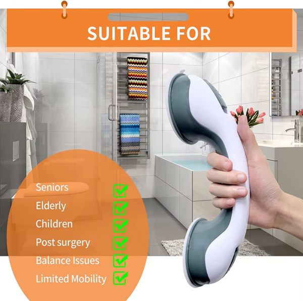 New Shower Handle Grab Bars Ultra Grip Dual Locking Safety Suction Cups Helping Handle anti Slip Support for Toilet Bathroom - Image 5