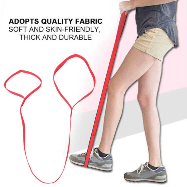 Red Leg Lifting Strap Leg Lifting Belt Bed Wheelchair Foot Lifting Moving Aid Helper Band for Injuries Elderly Disabled Patients - Image 2