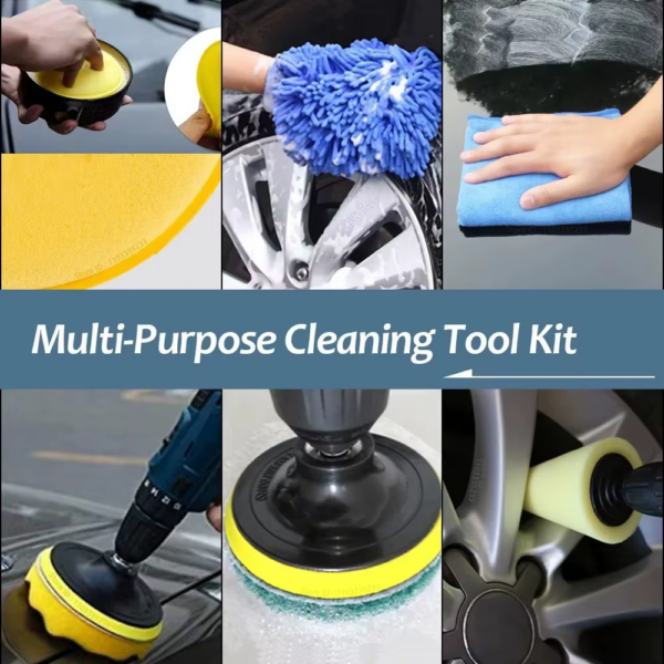 ZOPOSON New Car Cleaning Kit Scrubber Drill Detailing Brush Set Air Conditioner Vents Towel Polisher Car Auto Detailing Tools - Image 7