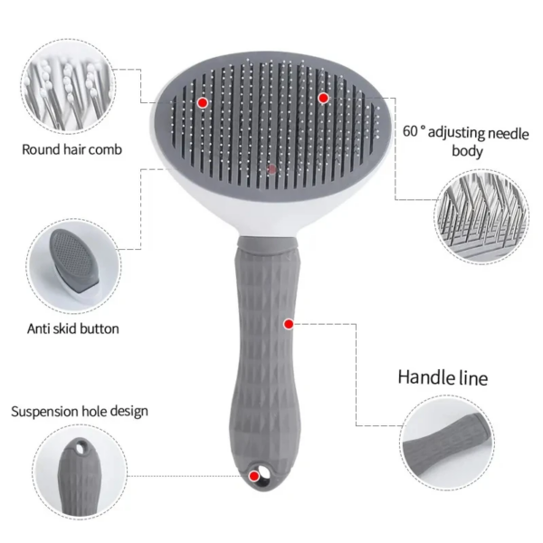 Self-Cleaning Pet Hair Remove Comb Cat Slicker Brush Pet Hair Removal Comb for Cats Grooming Brushes Dog Combs Cat Accessories - Image 6
