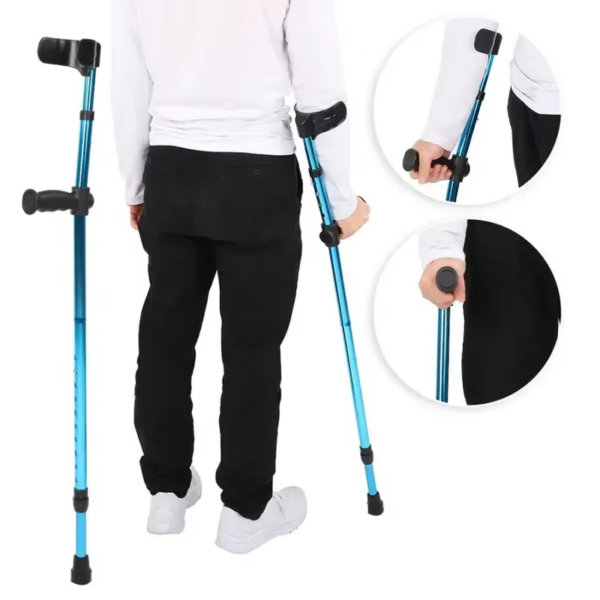 Adjustable Telescopic Underarm Cane Crutch Crutches Aluminum Alloy for Disabled Seniors Elderly Portable Folding Walking Stick O - Image 2