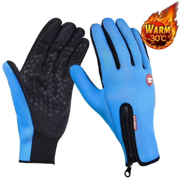Winter Gloves for Men Waterproof Windproof Cold Gloves Snowboard Motorcycle Riding Driving Warm Touchscreen Zipper Glove - Image 9