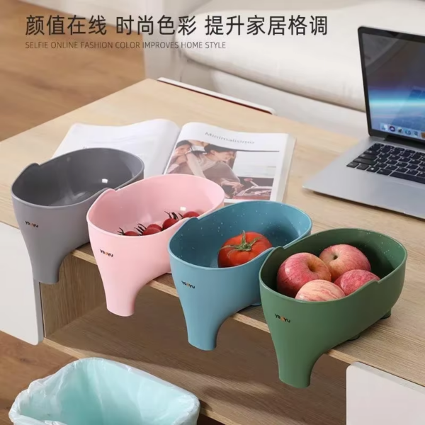 Elephant Drain Basket Multi-Purpose Kitchen Storage Drain Basket Household Fruit and Vegetable Basket Plastic Drain Basket - Image 5