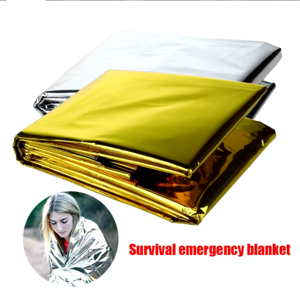 Emergency Blanket Outdoor Survive First Aid Rescue Kit Windproof Waterproof Foil Thermal Blanket for Camping Hiking - Image 5