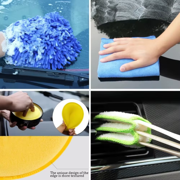 ZOPOSON New Car Cleaning Kit Scrubber Drill Detailing Brush Set Air Conditioner Vents Towel Polisher Car Auto Detailing Tools - Image 5