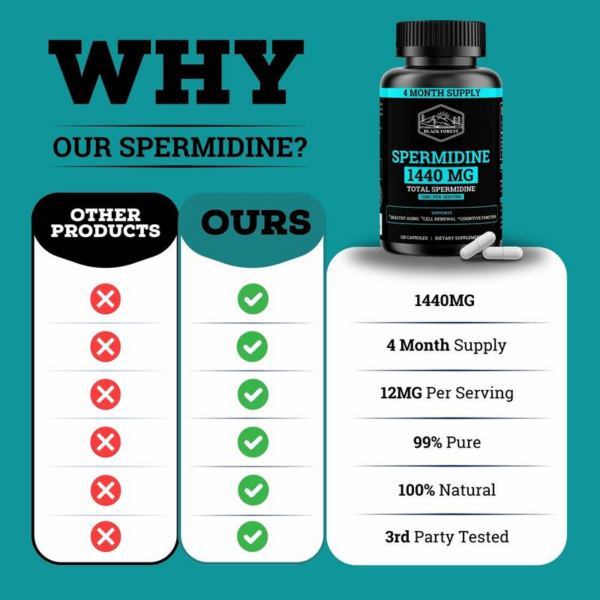 Spermidine 1440MG | 12MG per Capsule | 4 Month Supply Healthcare Natural - Image 6
