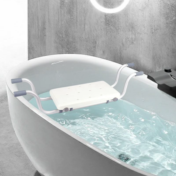 Bath Bench Adjustable up to 130Kg Weight Bath Seat Shower Chair Pad Bath Board for Handicap Disabled Elderly Fits Most Bathtubs