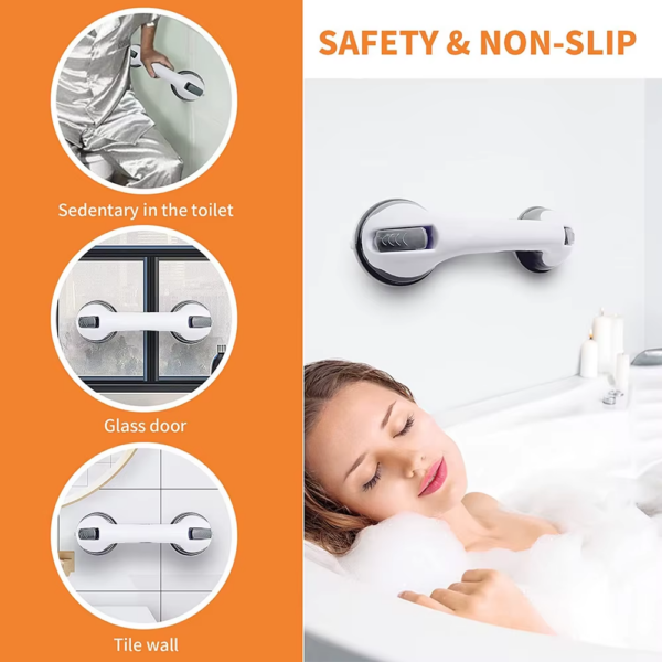 New Shower Handle Grab Bars Ultra Grip Dual Locking Safety Suction Cups Helping Handle anti Slip Support for Toilet Bathroom - Image 6