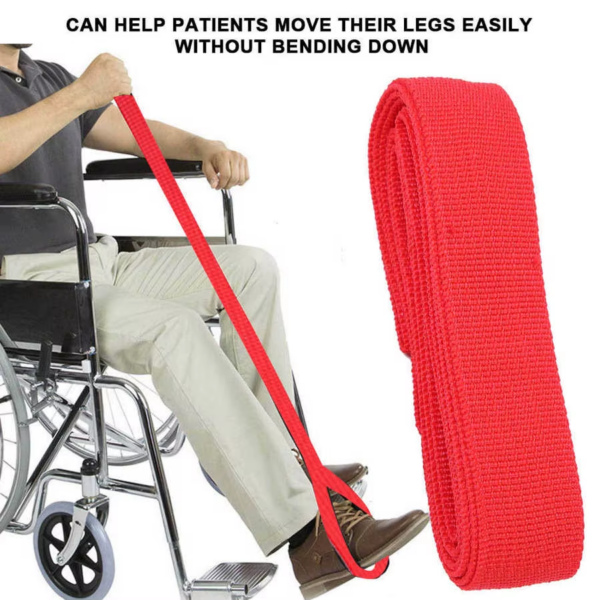 Red Leg Lifting Strap Leg Lifting Belt Bed Wheelchair Foot Lifting Moving Aid Helper Band for Injuries Elderly Disabled Patients
