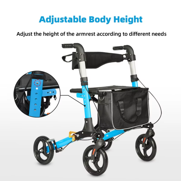 Elderly Disabled Rehabilitation Walking Assist Rollator Walker Aluminum Alloy Folding Pulley Training Mobility Aid Household - Image 6