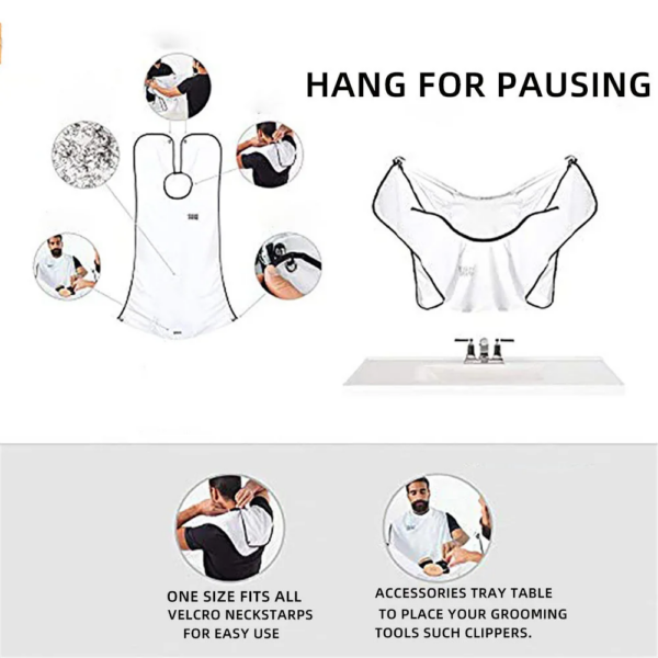 Male Shaving Apron Beard Catcher Cape Care Bib Face Shaved Hair Adult Bibs Shaver Cleaning Hairdresser for Man Clean Apron Gift - Image 6