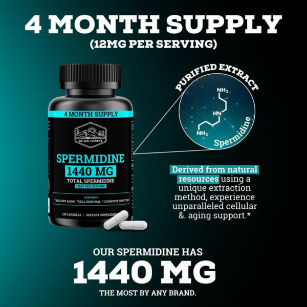 Spermidine 1440MG | 12MG per Capsule | 4 Month Supply Healthcare Natural - Image 4