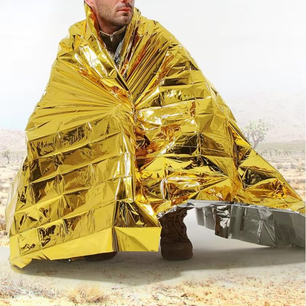 Emergency Blanket Outdoor Survive First Aid Rescue Kit Windproof Waterproof Foil Thermal Blanket for Camping Hiking - Image 3