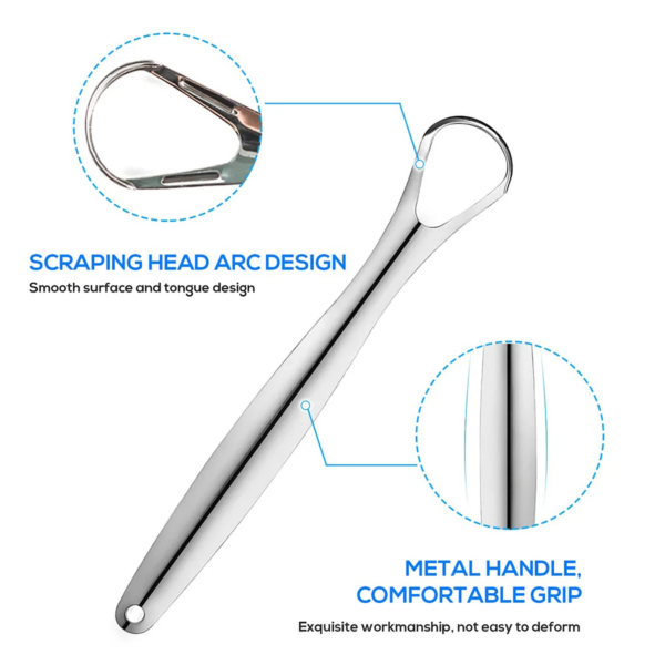 Premium 1Pcs/3Pcs Metal Tongue Scraper Cleaner for Adults & Kids, Portable Stainless Steel Tongue Scrapers Brushes for Removing - Image 5