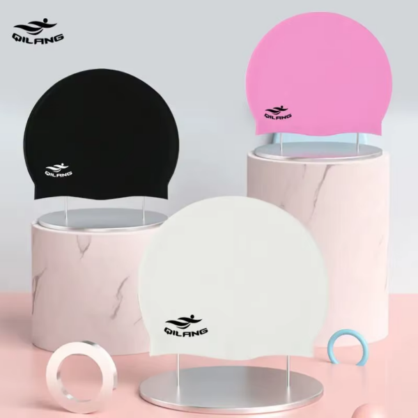 Waterproof Ear Protector with No Wut Head Silicone High Quality Swimming Cap for Children and Adults - Image 3