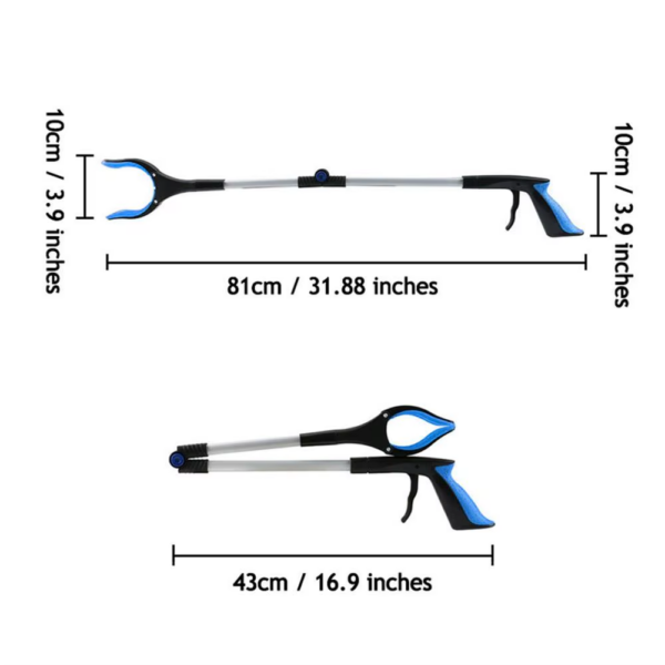 Foldable Garbage Clip Extension Clamp Aluminum Handicap Tool Long-Arm Extension for Waste Collecto Folding Pickup Clip - Image 8