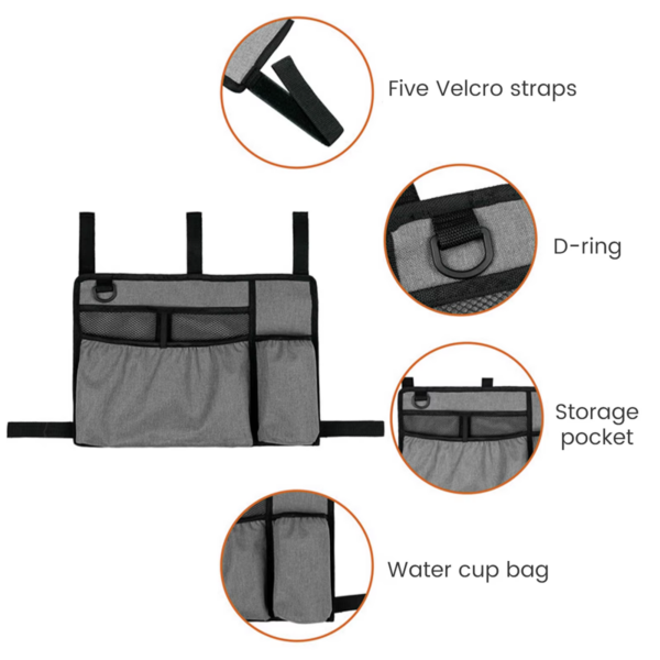Walker Bag Basket with Cup Holder Suit for Adult Folding Walkers Seniors, Elderly, Handicap Carry Storage Pouch Organizer - Image 4