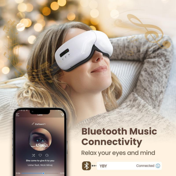Smart Eye Mask, Upgrade Eye Massager with Heat Compression, Heated Eye Massager Mask with Bluetooth Music,Eye Care Device, Reduce Eye Strain, Birthday Gifts for Mom/Dad, Christmas Gifts - Image 5