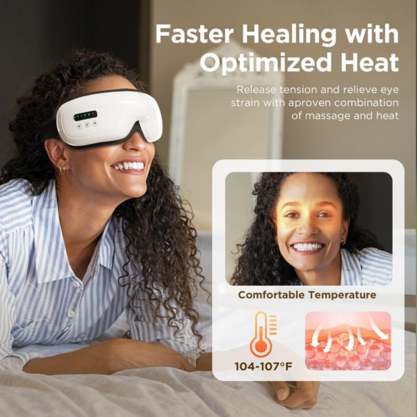 Smart Eye Mask, Upgrade Eye Massager with Heat Compression, Heated Eye Massager Mask with Bluetooth Music,Eye Care Device, Reduce Eye Strain, Birthday Gifts for Mom/Dad, Christmas Gifts - Image 6