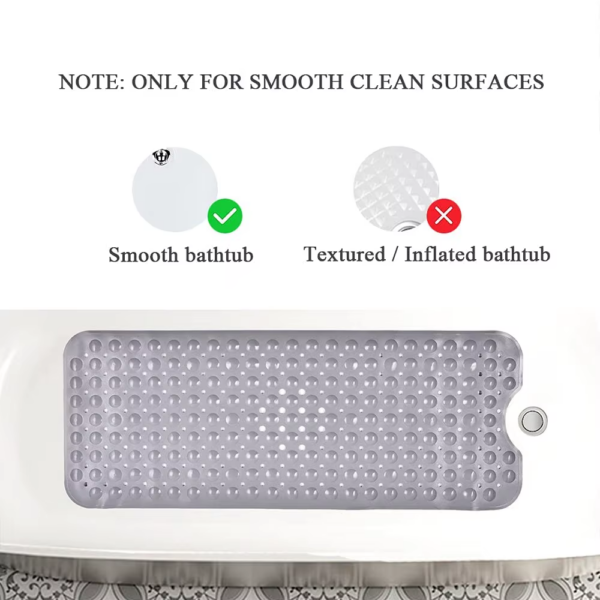 Rectangle PVC Anti-Skid Bath Mats Soft Shower Bathroom Massage Mat Suction Cup Non-Slip Bathtub Carpet Large Size - Image 6