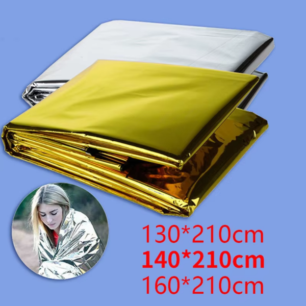 Emergency Blanket Outdoor Survive First Aid Rescue Kit Windproof Waterproof Foil Thermal Blanket for Camping Hiking - Image 7