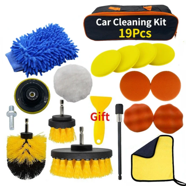 ZOPOSON New Car Cleaning Kit Scrubber Drill Detailing Brush Set Air Conditioner Vents Towel Polisher Car Auto Detailing Tools - Image 8