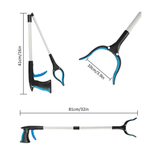 Foldable Garbage Clip Extension Clamp Aluminum Handicap Tool Long-Arm Extension for Waste Collecto Folding Pickup Clip