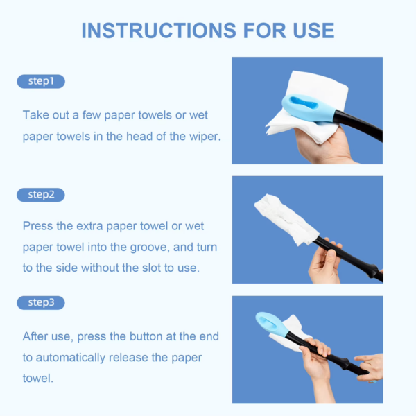 Toilet Aids for Wiping Elderly Handicapped Fat People Long Reach Butt Wiper Cleaner Bathroom Personal Care Comfort Wipe Elderly - Image 4