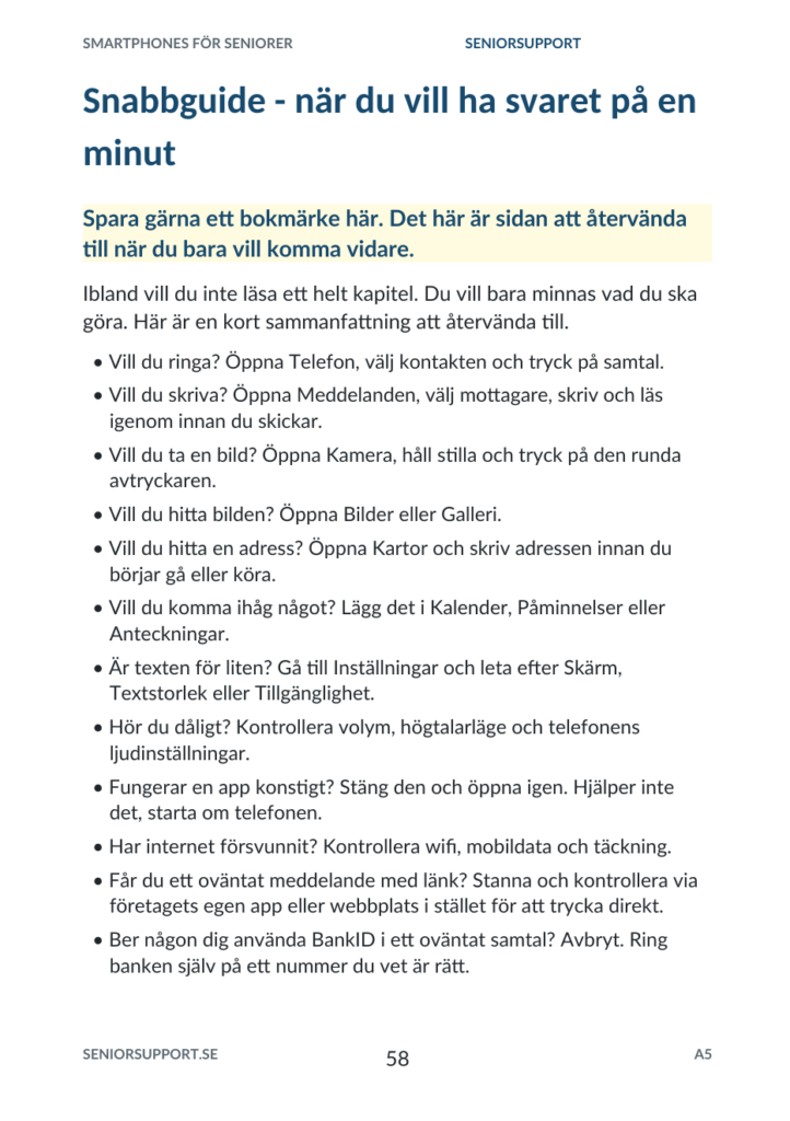 Smartphones för seniorer – En ny värld i din hand smartphones for seniorer provsida 2 snabbguide