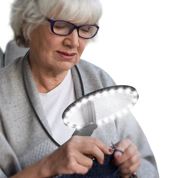 Magnifying Glass with Light for Reading: 5X Hands Free Magnifier for Neck Wear Seniors Sewing Low Vision Elderly - Bild 2