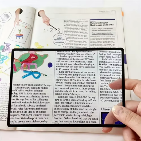 Full Page Large Sheet Magnifier Magnifying Glass Reading Aid Glass Page Magnifying Lens Reading Magnifier - Bild 3