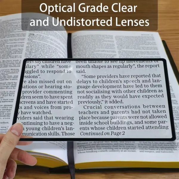 Full Page Large Sheet Magnifier Magnifying Glass Reading Aid Glass Page Magnifying Lens Reading Magnifier - Bild 2