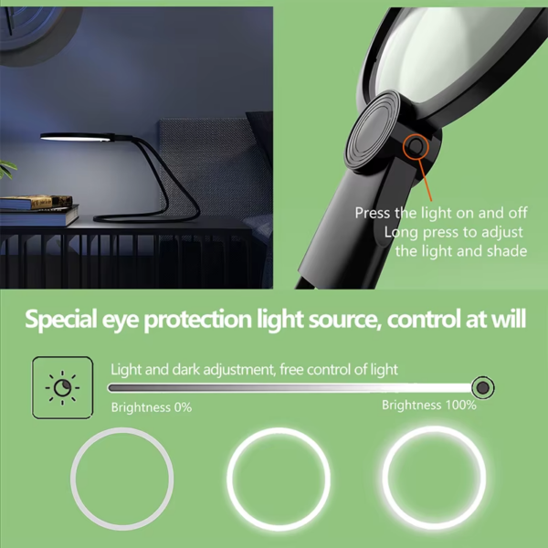 Magnifying Glass with Light for Reading: 5X Hands Free Magnifier for Neck Wear Seniors Sewing Low Vision Elderly - Bild 3